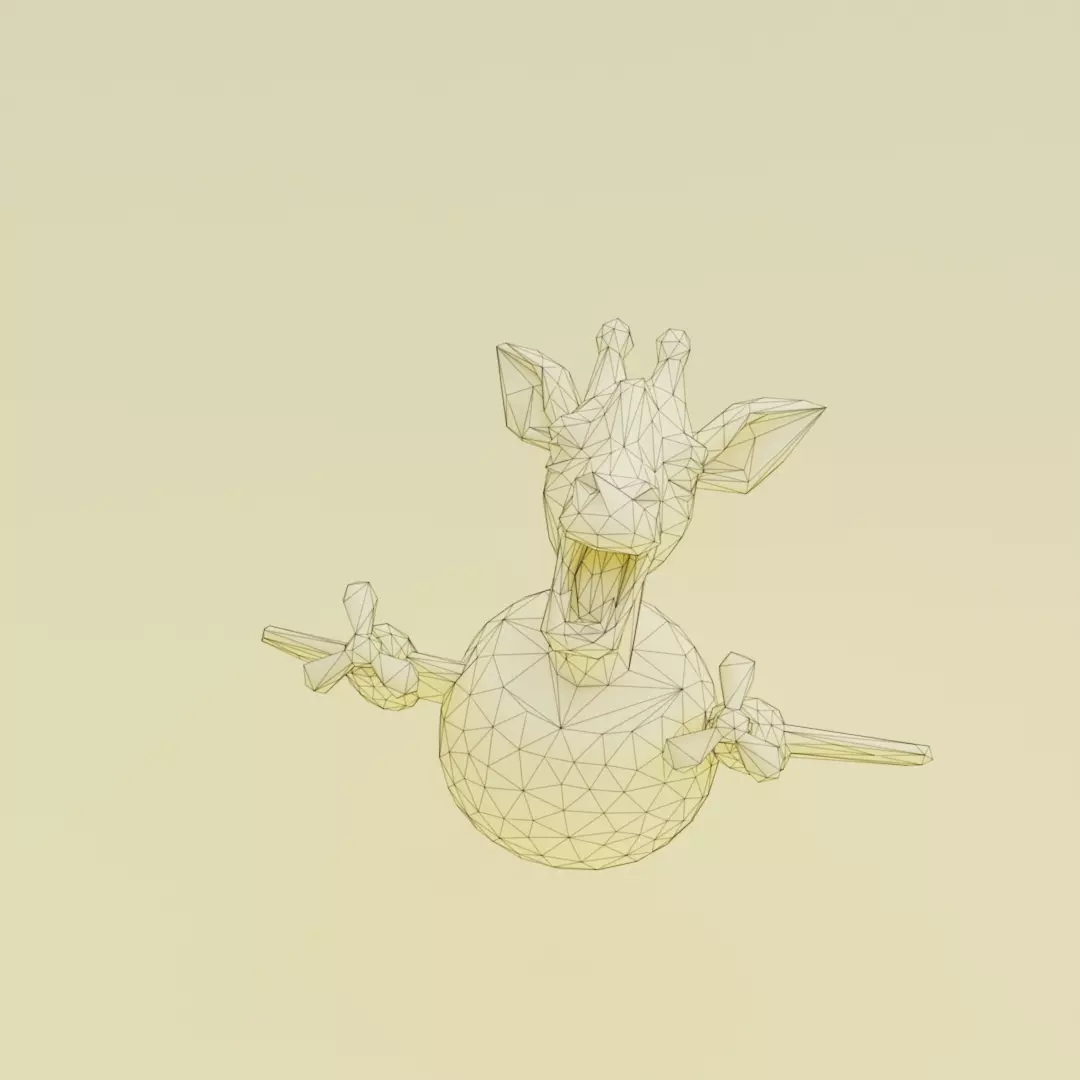 Giraffa Meloniera Italian brainrot Low Poly Character Low-poly 3D model_12