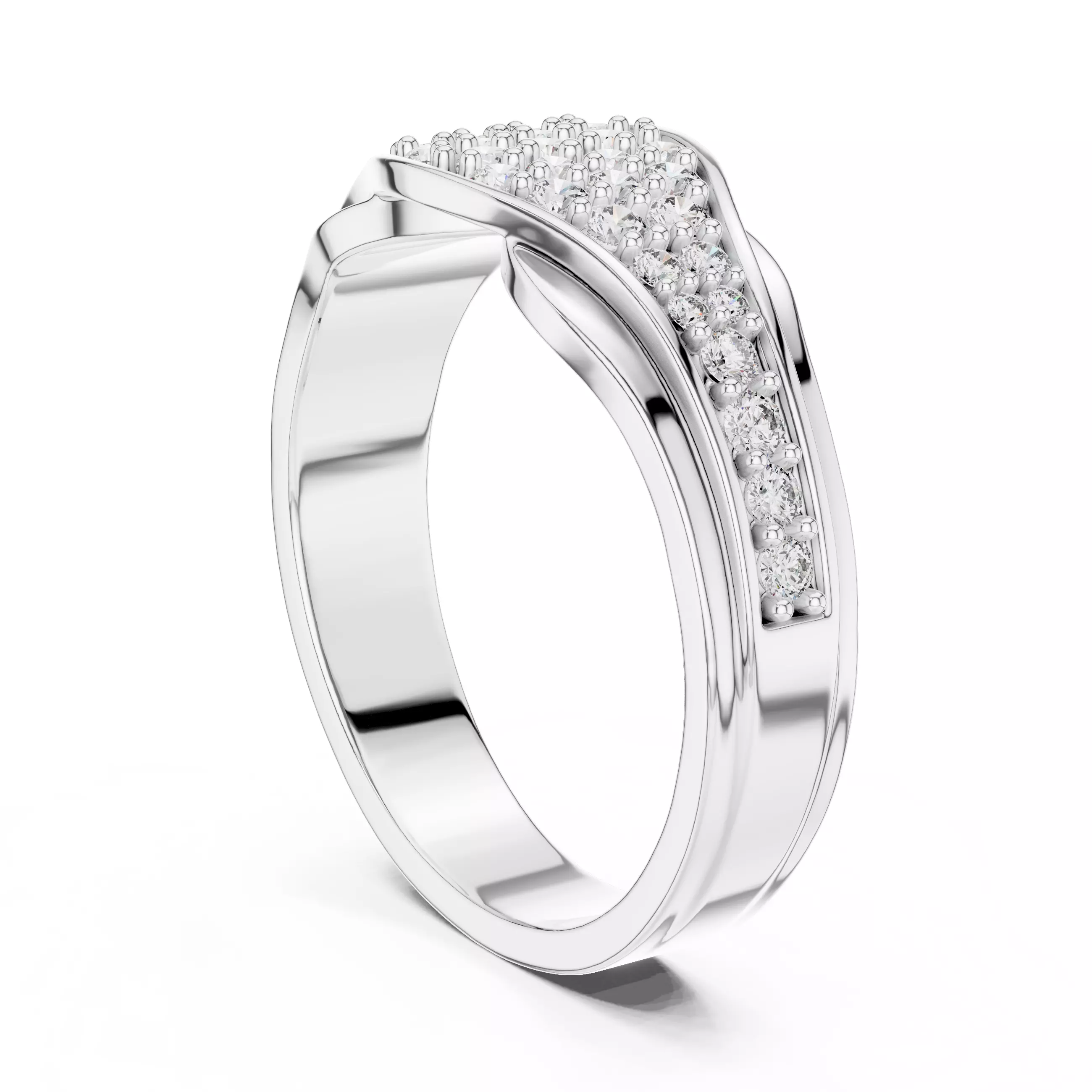 Diamond Band Ring 3dm stl renders animation videos details 3D print model_6