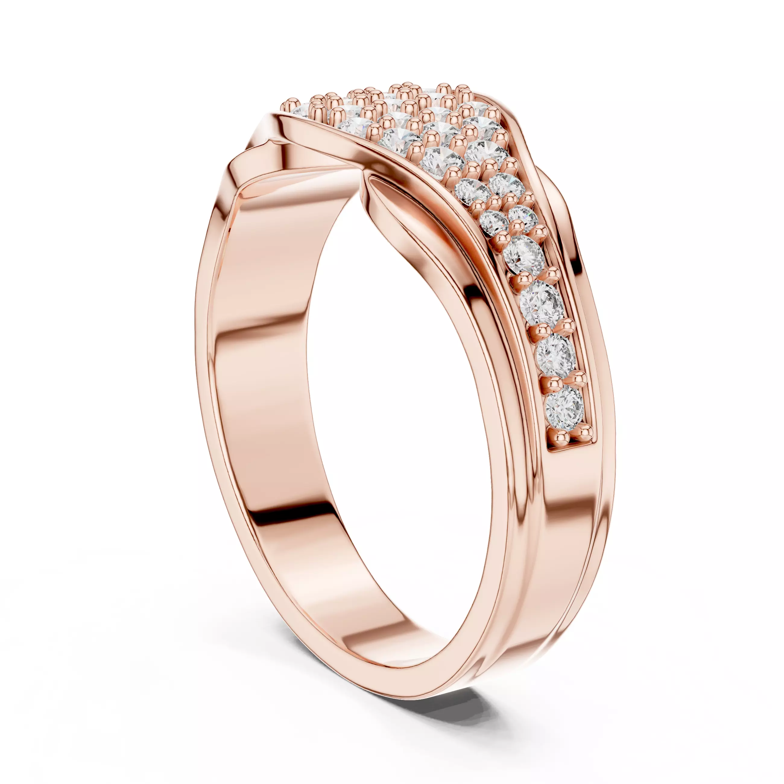 Diamond Band Ring 3dm stl renders animation videos details 3D print model_4