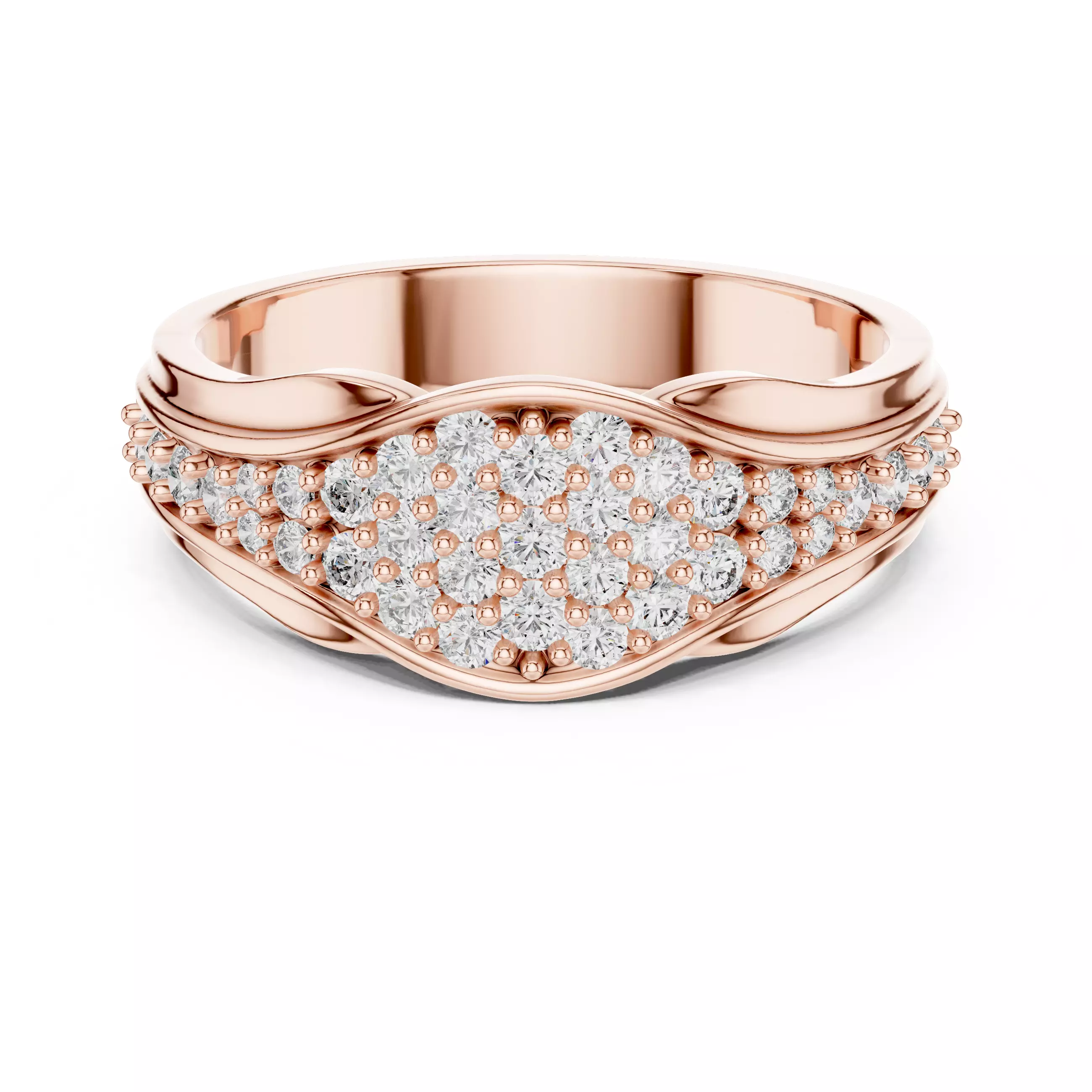 Diamond Band Ring 3dm stl renders animation videos details 3D print model_0