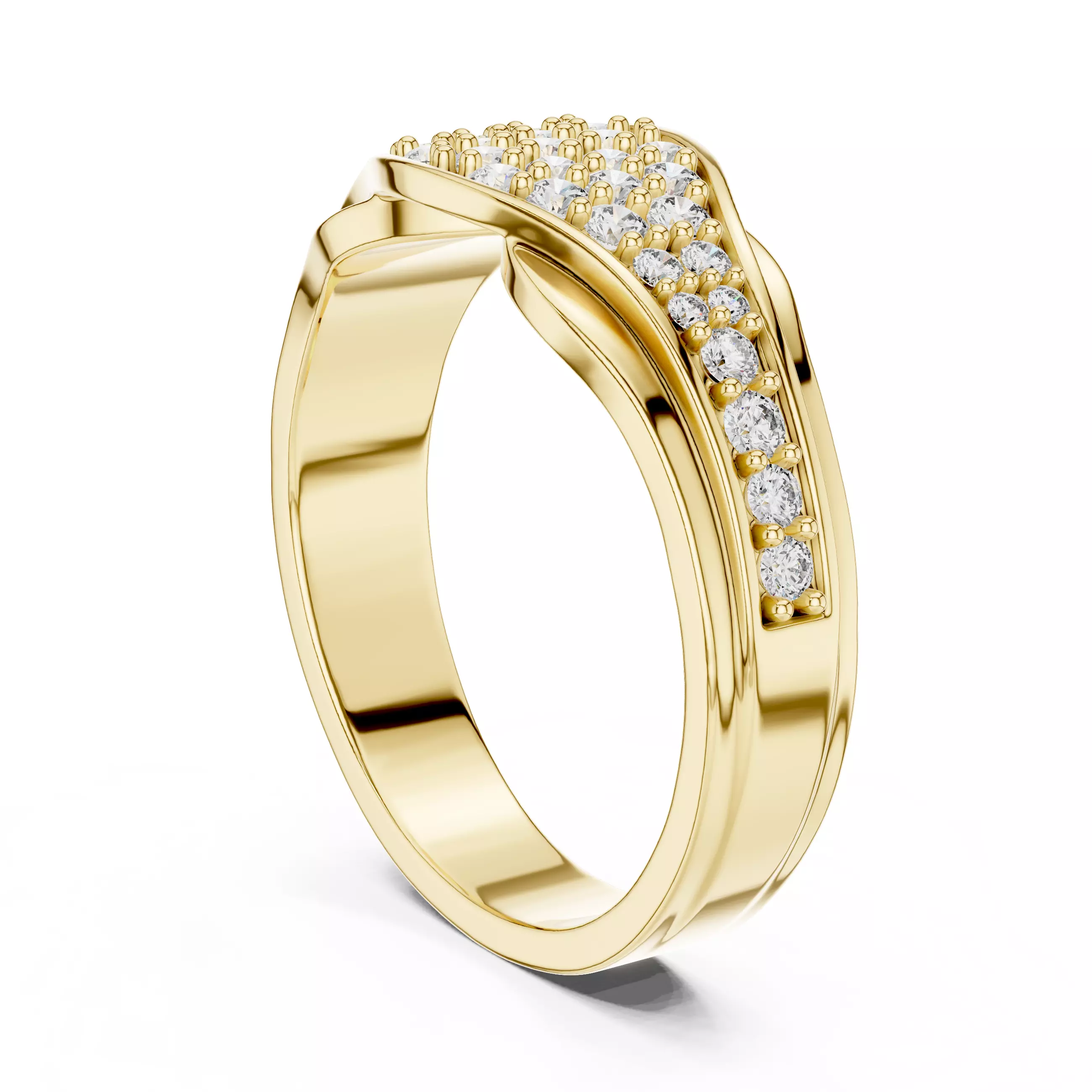 Diamond Band Ring 3dm stl renders animation videos details 3D print model_10