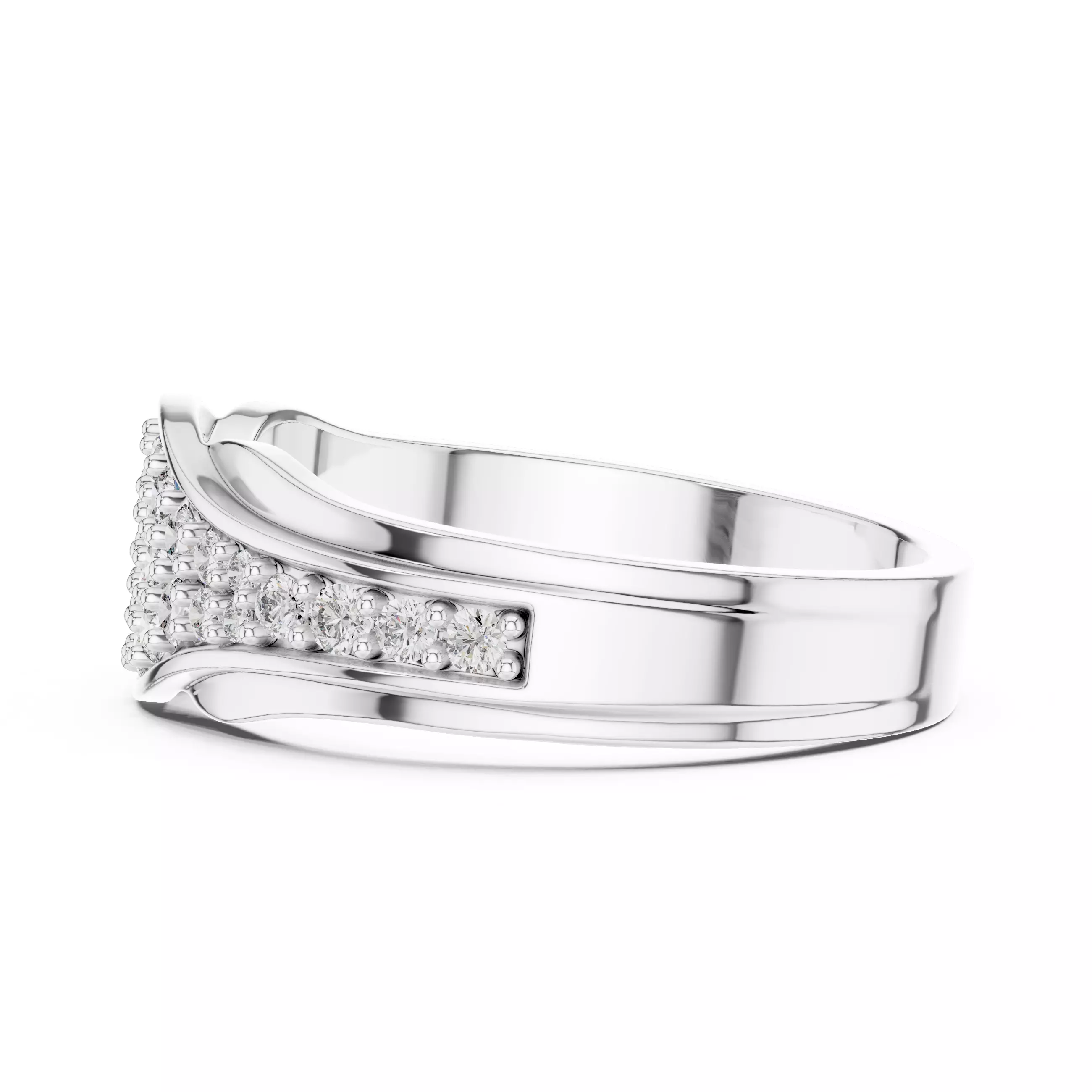 Diamond Band Ring 3dm stl renders animation videos details 3D print model_8