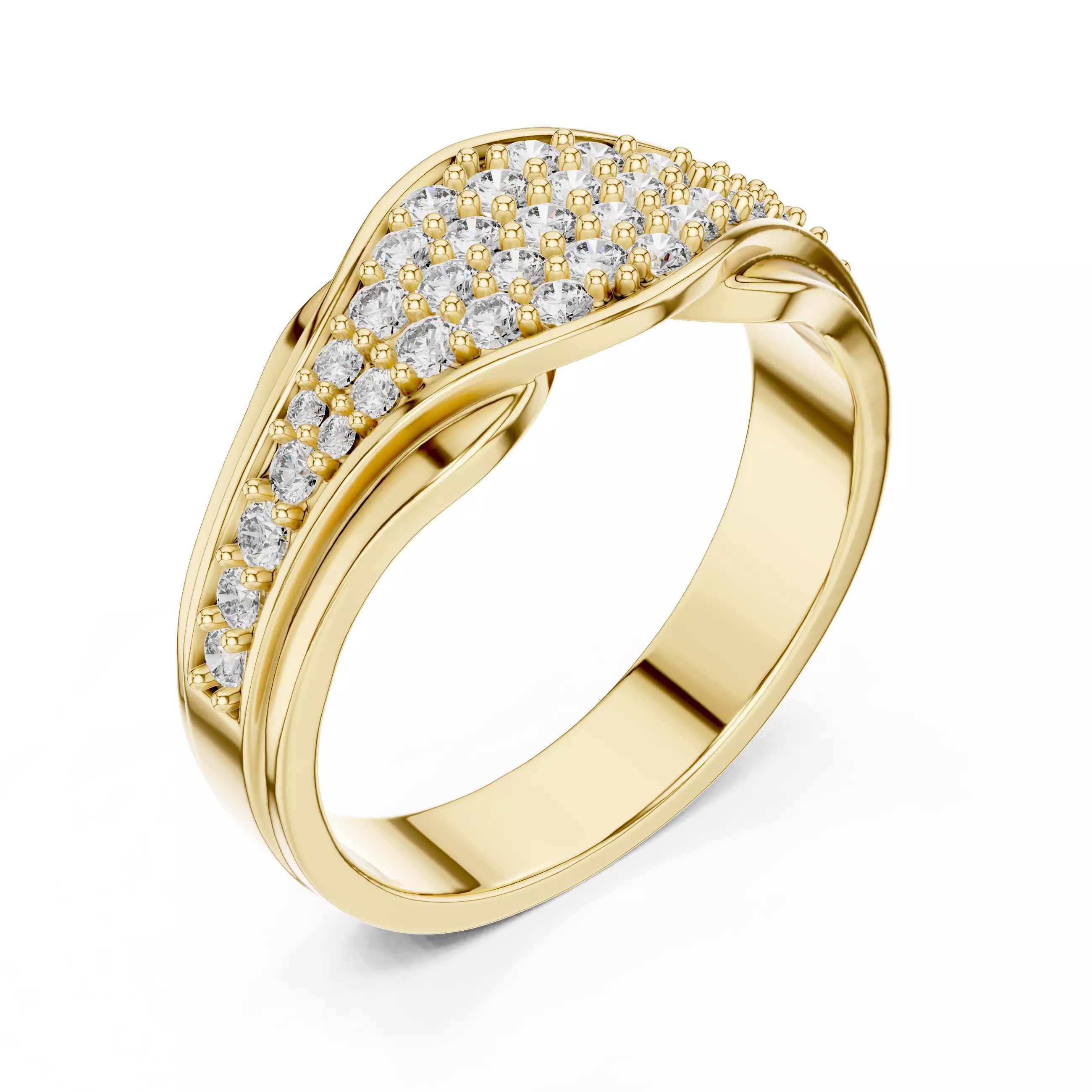 Diamond Band Ring 3dm stl renders animation videos details 3D print model_11