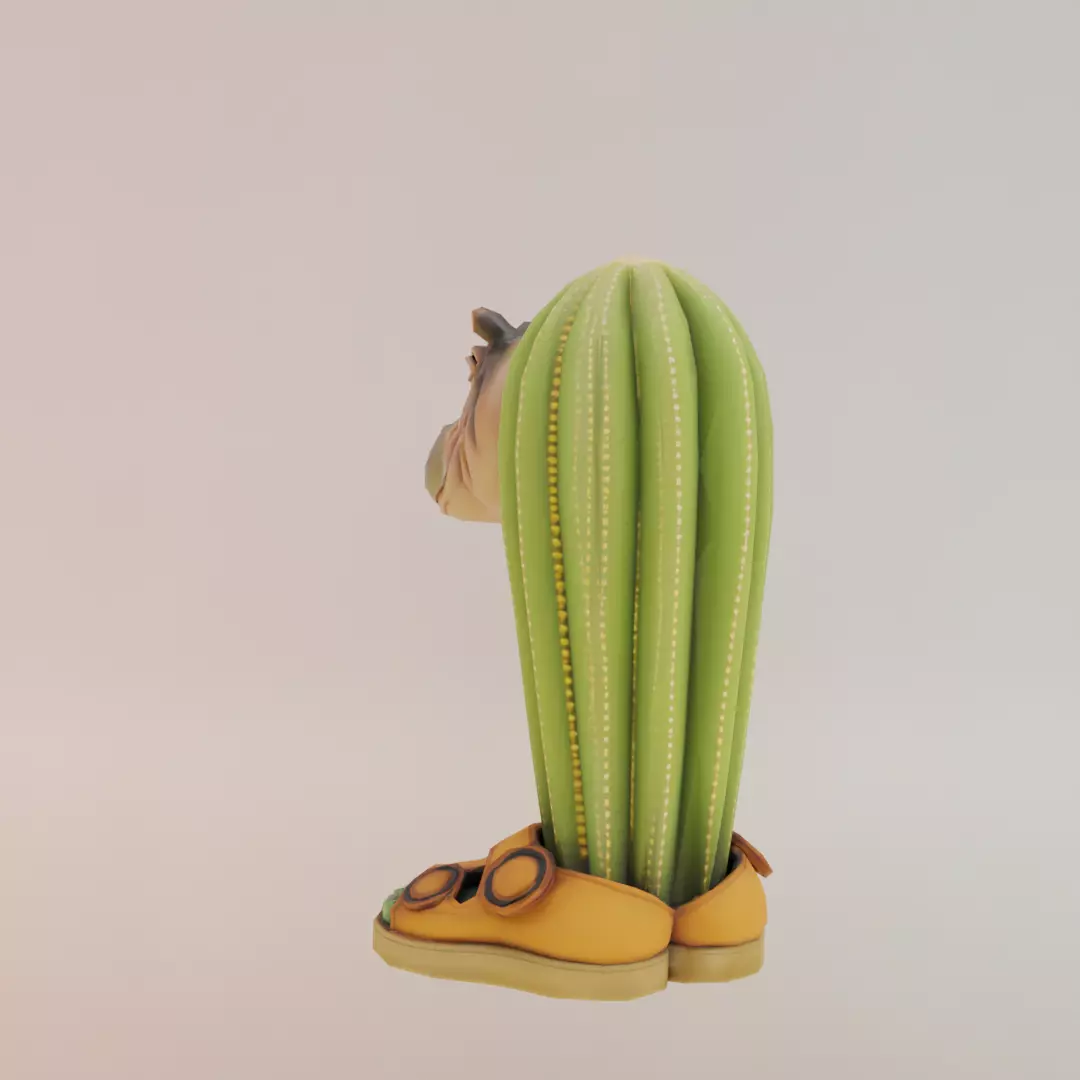 Il Cacto Hipopotamo Italian brainrot Low Poly Character Low-poly 3D model_5