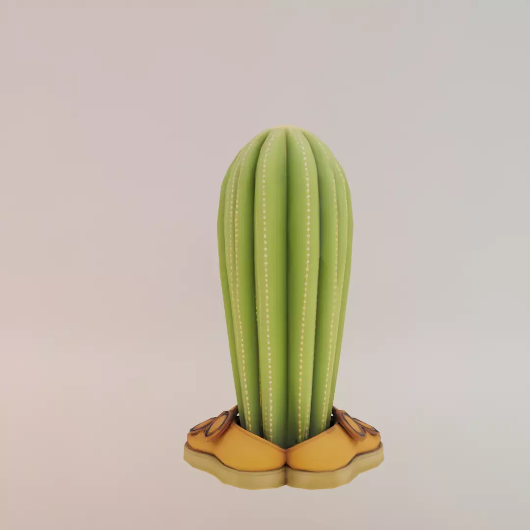 Il Cacto Hipopotamo Italian brainrot Low Poly Character Low-poly 3D model_6