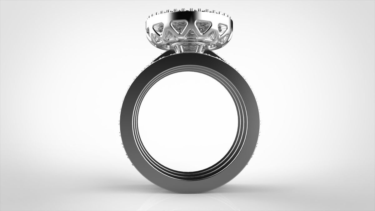 3 rows pendant ring 3D print model_2