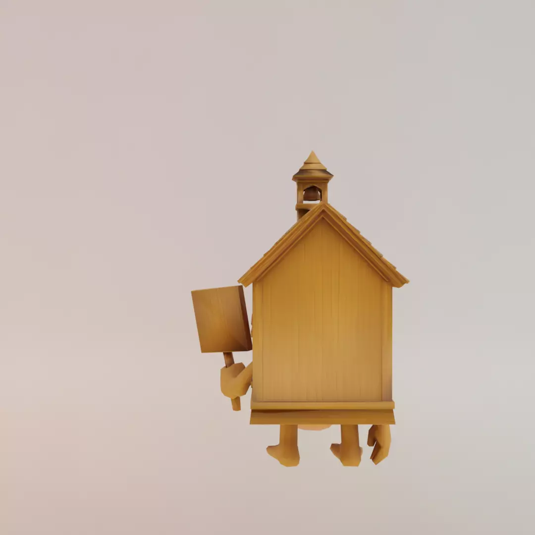 La Esok Sekolah Italian brainrot Low Poly Character Low-poly 3D model_6