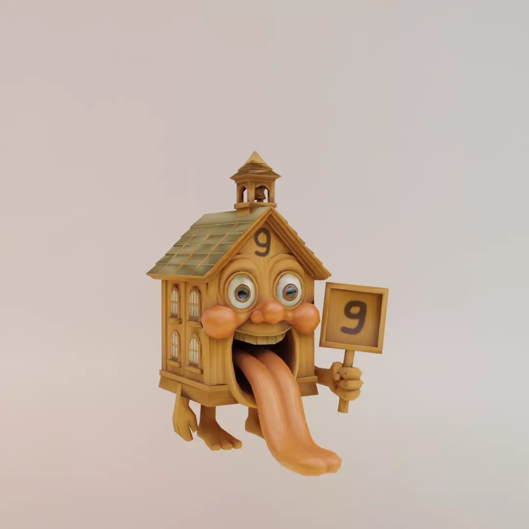 La Esok Sekolah Italian brainrot Low Poly Character Low-poly 3D model_11