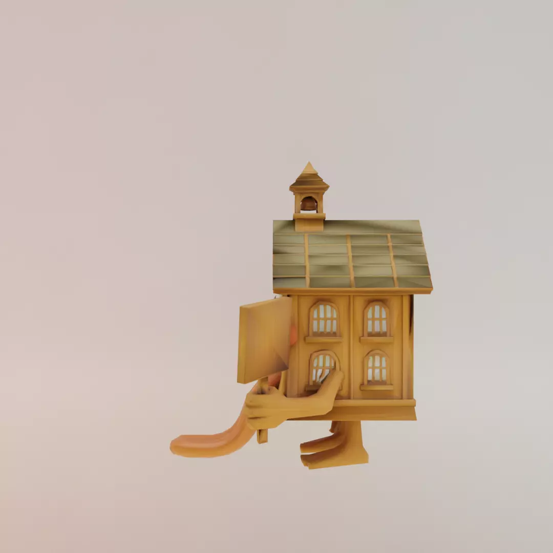 La Esok Sekolah Italian brainrot Low Poly Character Low-poly 3D model_3