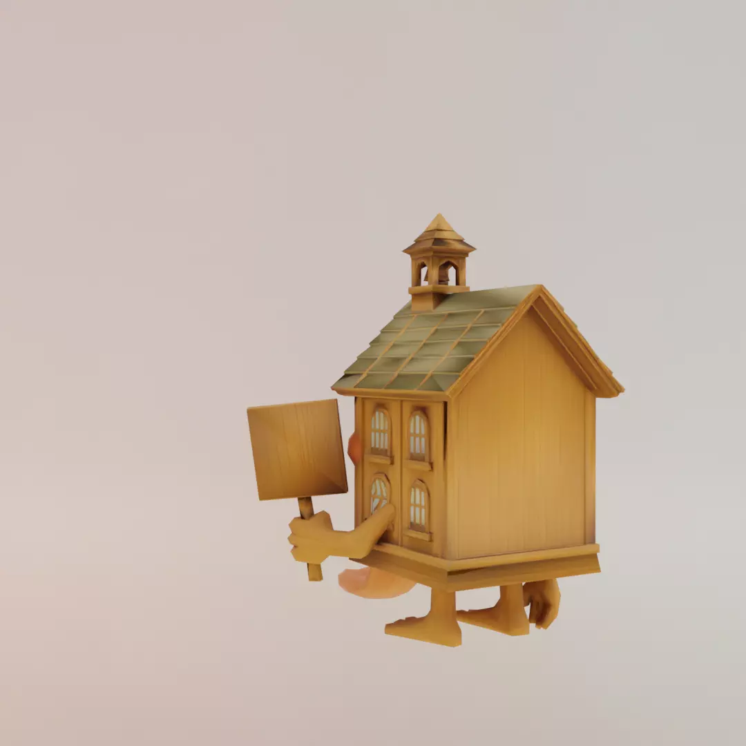 La Esok Sekolah Italian brainrot Low Poly Character Low-poly 3D model_5