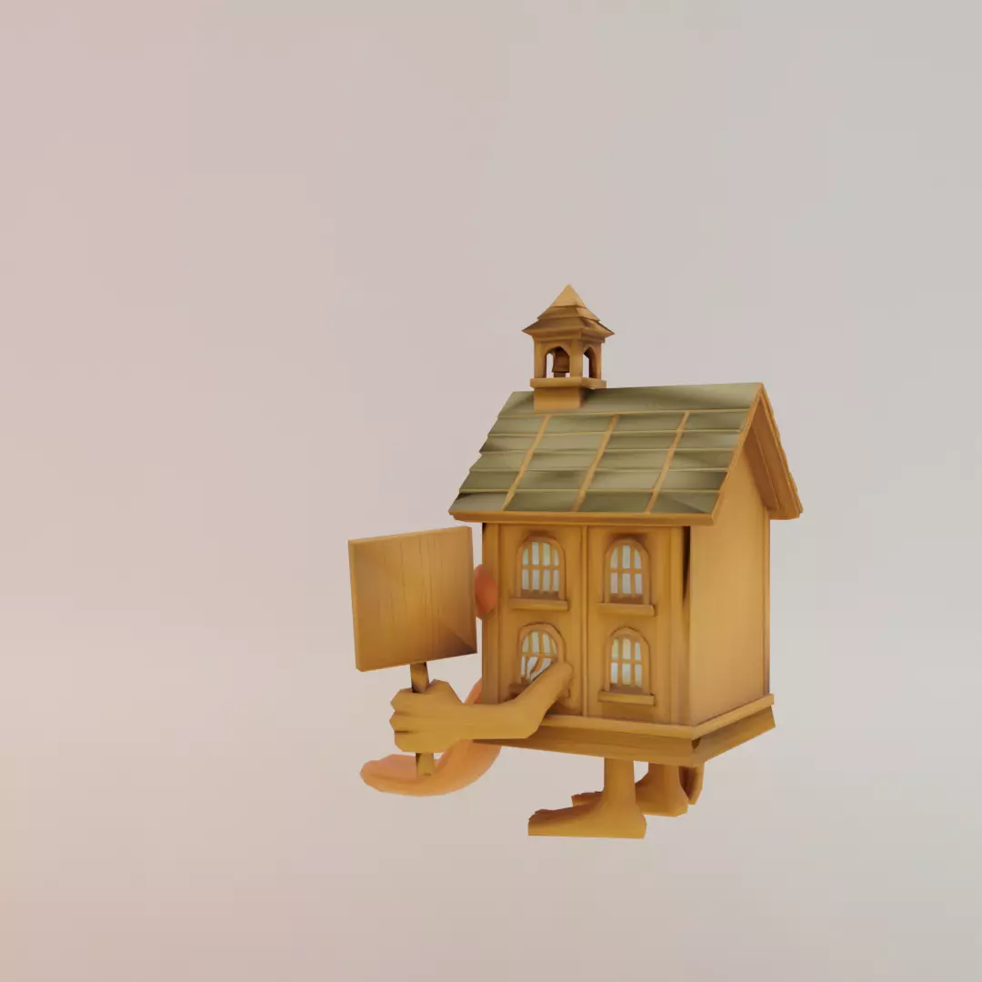 La Esok Sekolah Italian brainrot Low Poly Character Low-poly 3D model_4