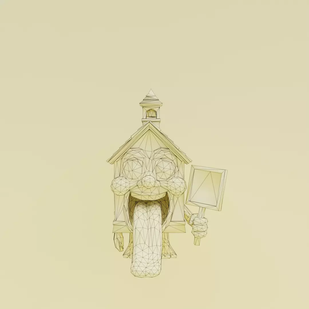 La Esok Sekolah Italian brainrot Low Poly Character Low-poly 3D model_12