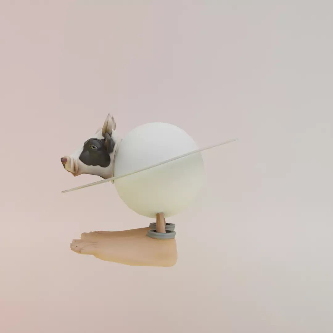 La Vaca Saturno Saturnita Italian brainrot Low Poly Character Low-poly 3D model_3