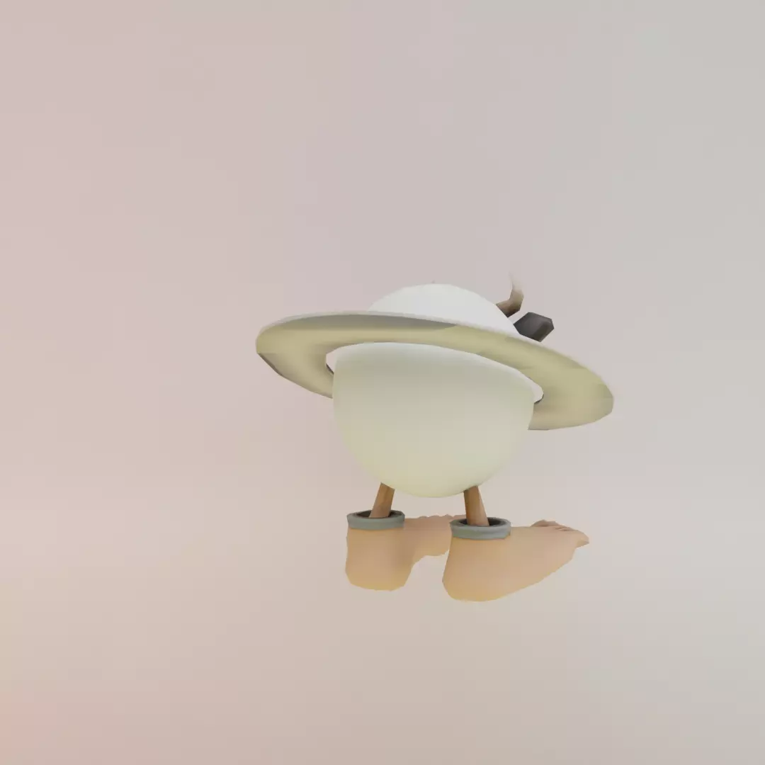La Vaca Saturno Saturnita Italian brainrot Low Poly Character Low-poly 3D model_7