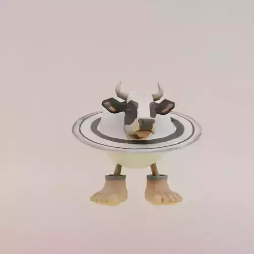La Vaca Saturno Saturnita Italian brainrot Low Poly Character Low-poly 3D model