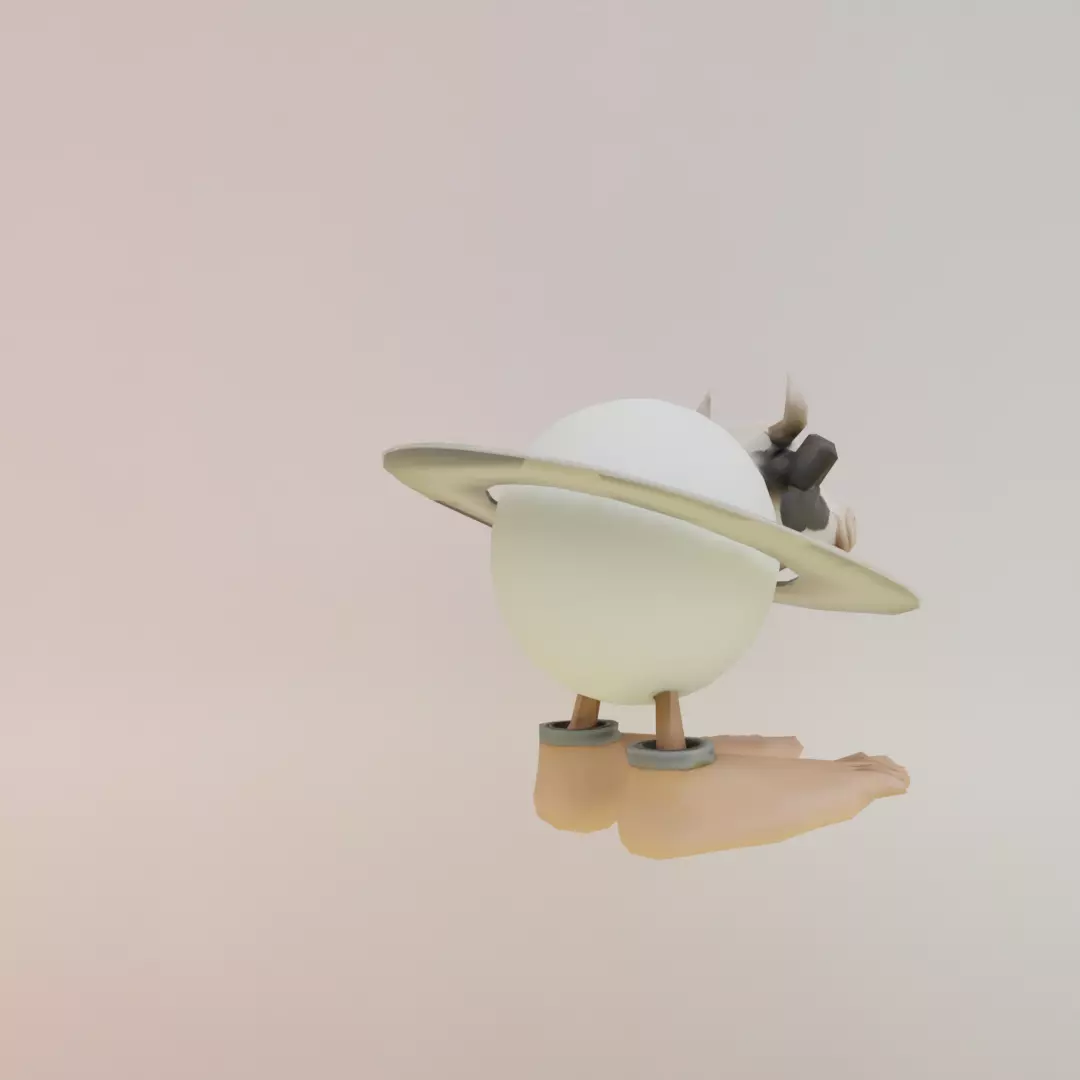 La Vaca Saturno Saturnita Italian brainrot Low Poly Character Low-poly 3D model_8