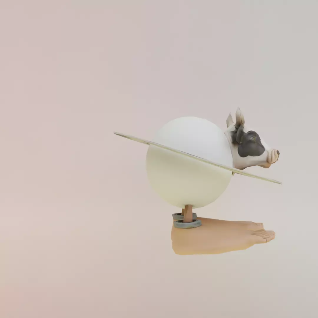 La Vaca Saturno Saturnita Italian brainrot Low Poly Character Low-poly 3D model_9