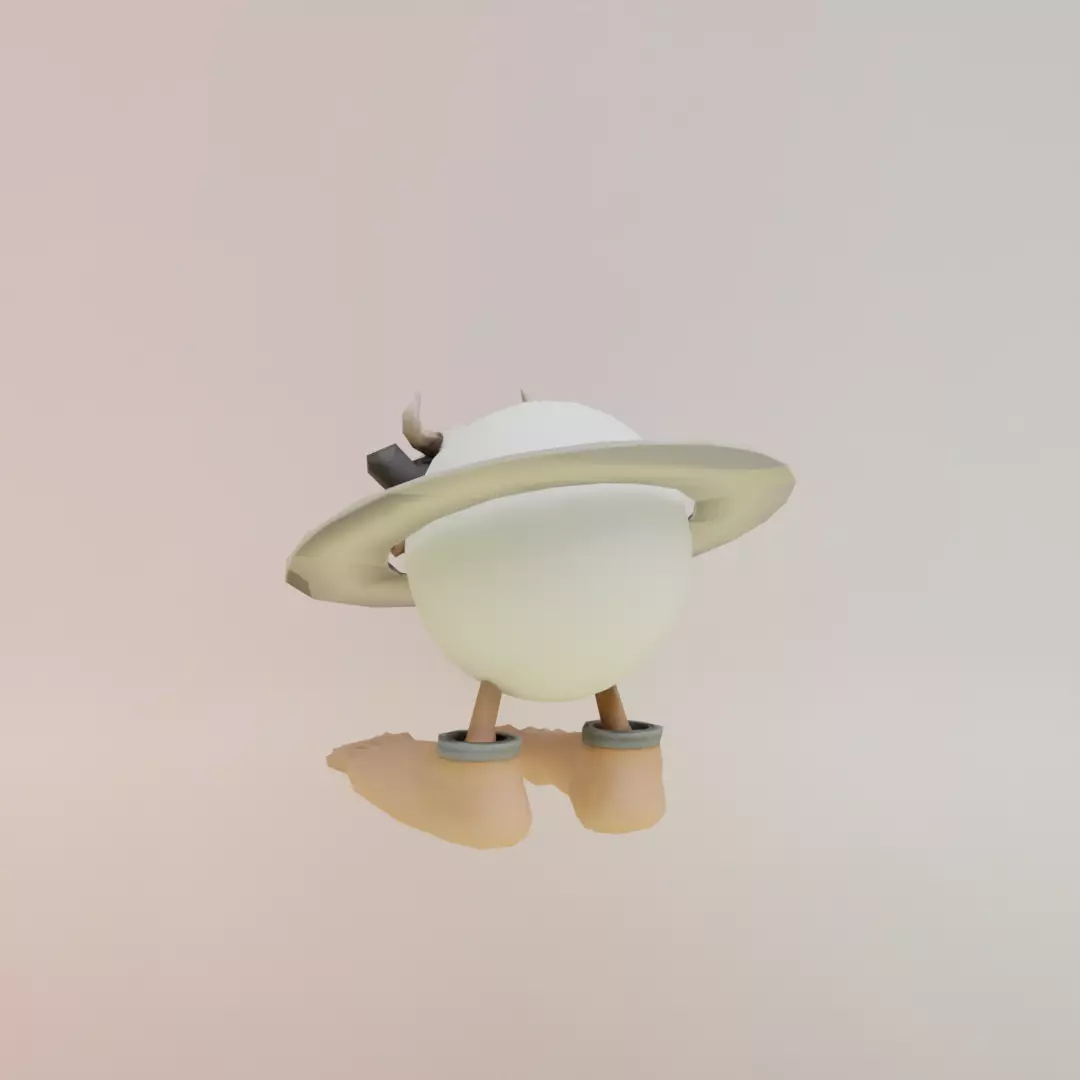 La Vaca Saturno Saturnita Italian brainrot Low Poly Character Low-poly 3D model_5