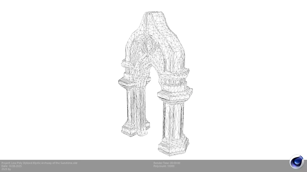 Low Poly Stylized Mystic Archway of the Sunstone Low-poly 3D model_3