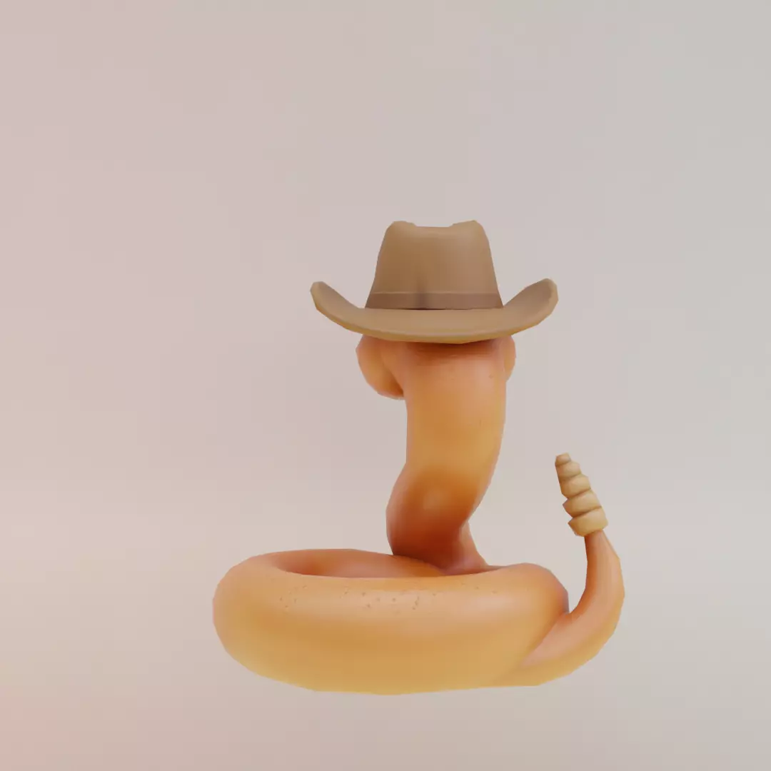 Linguicine Serpentine Italian brainrot Low Poly Character Low-poly 3D model_6