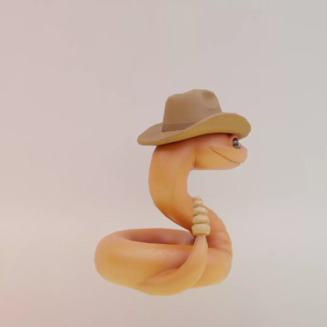 Linguicine Serpentine Italian brainrot Low Poly Character Low-poly 3D model_8