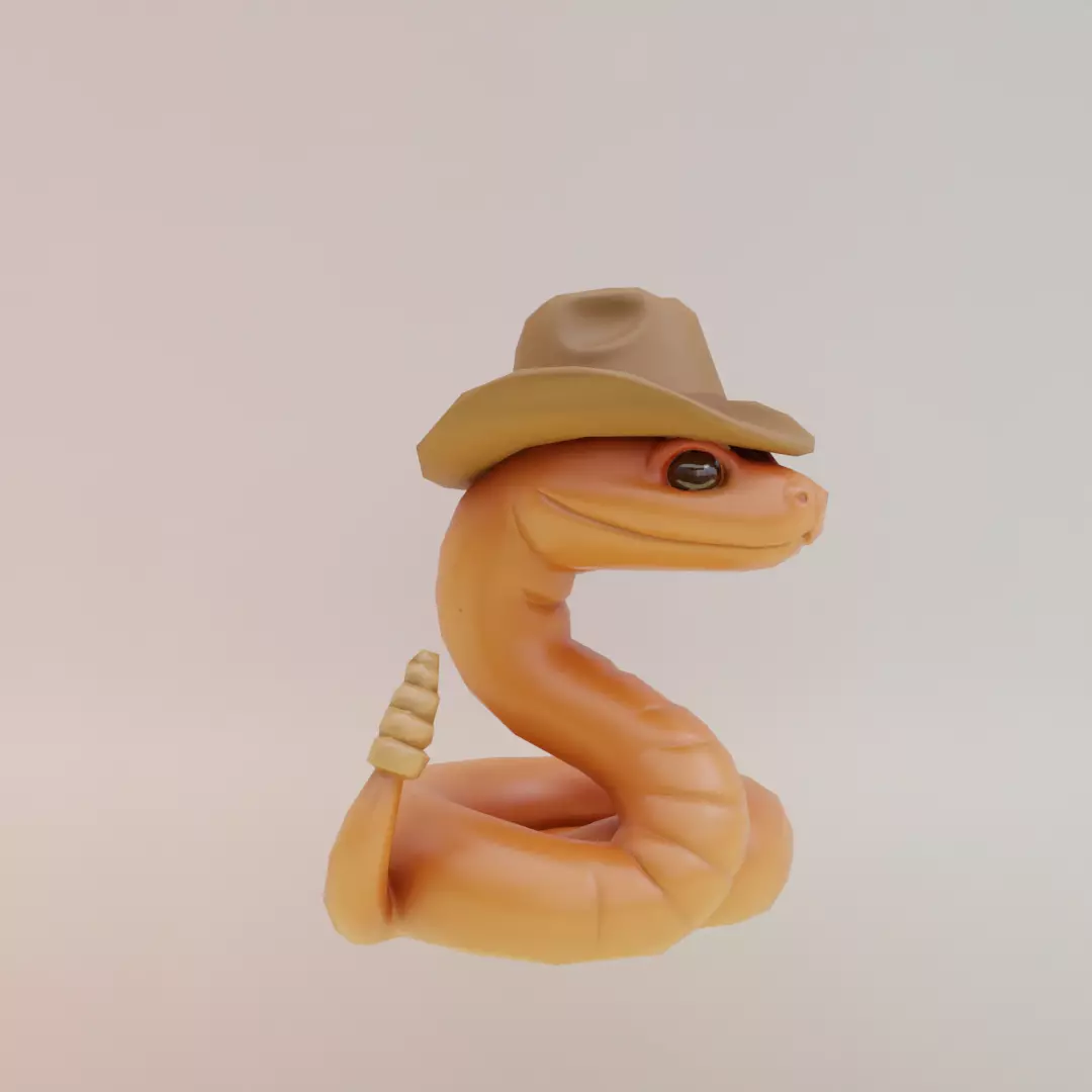 Linguicine Serpentine Italian brainrot Low Poly Character Low-poly 3D model_10