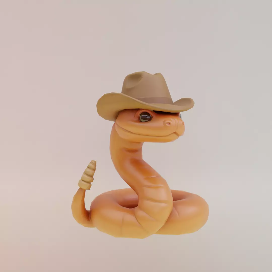 Linguicine Serpentine Italian brainrot Low Poly Character Low-poly 3D model_11