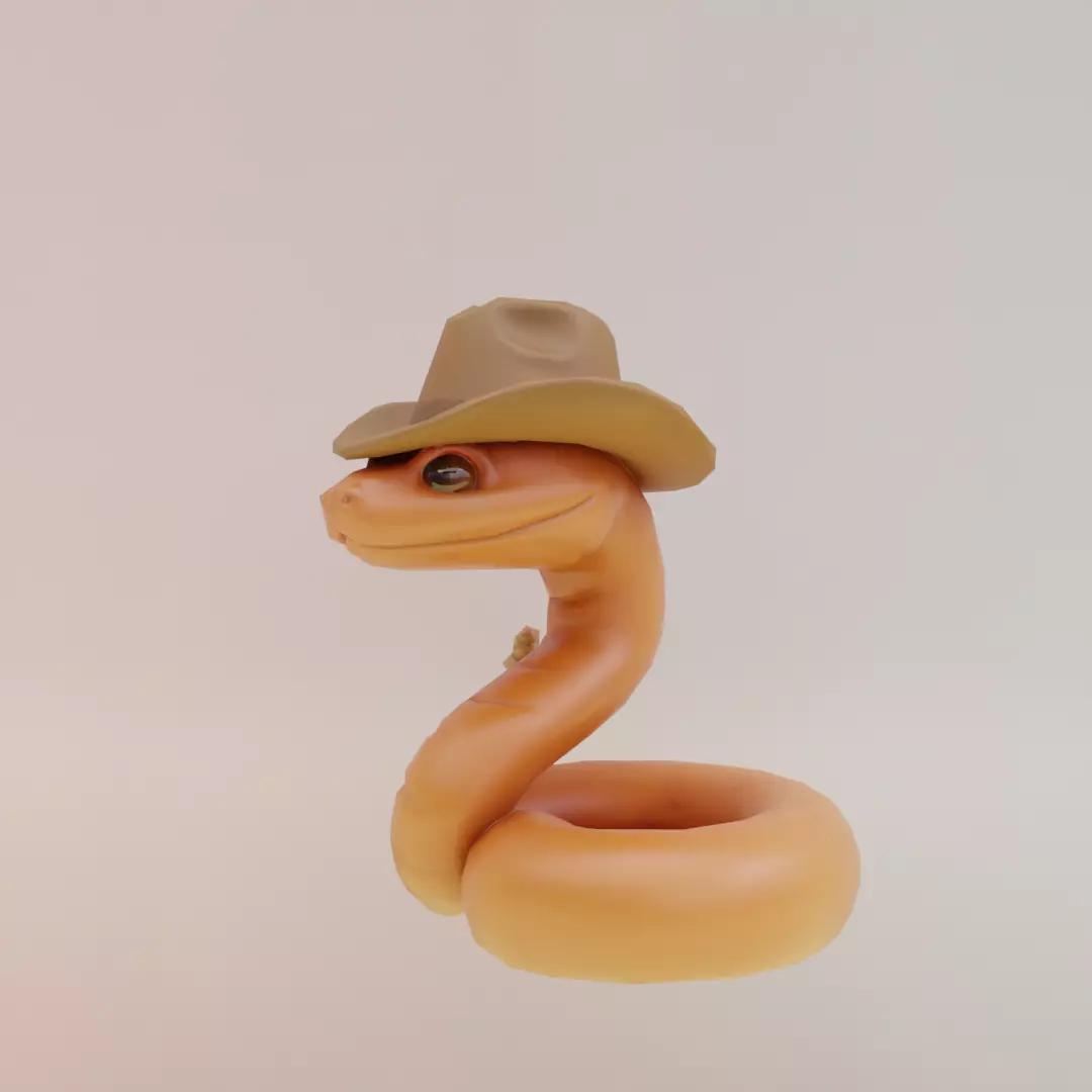 Linguicine Serpentine Italian brainrot Low Poly Character Low-poly 3D model_2