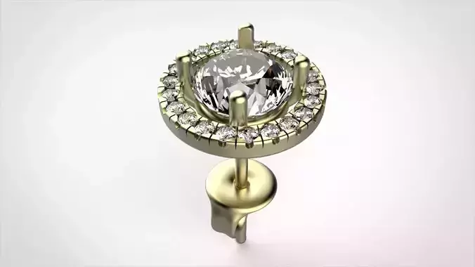 Big stone flat earrings