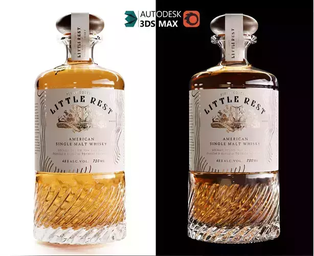 Little Rest Bottle Whiskey Alcohol Bar 3D model