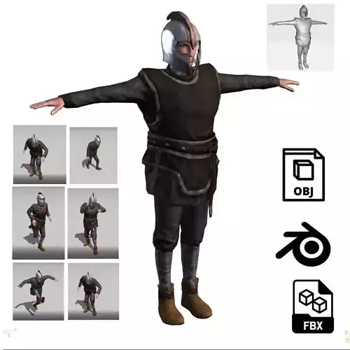 3D Cartoon Character Low Poly  Model Game Ready  Rigged Textured Low-poly 3D model