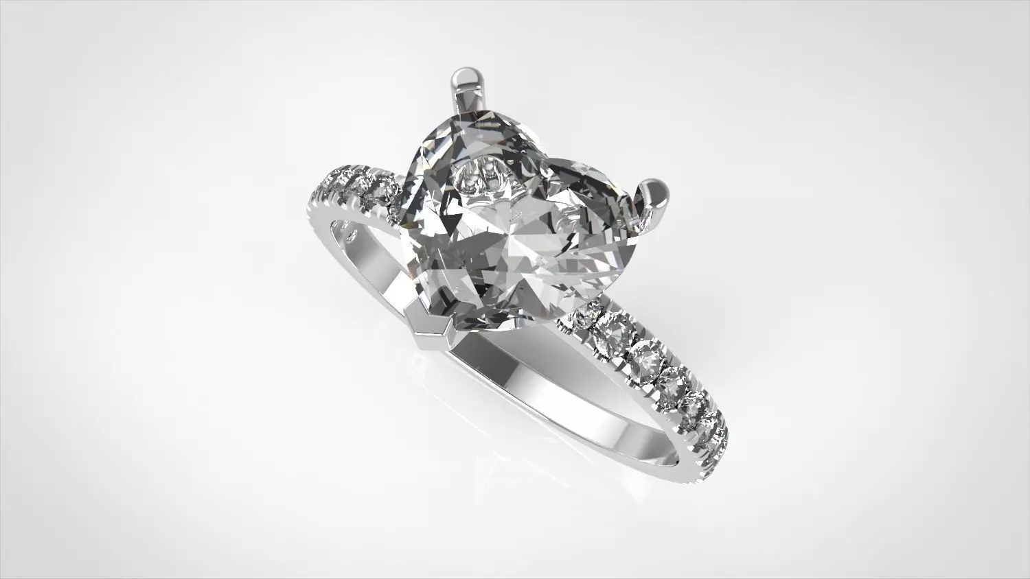 Heart stone ring 3D print model_0