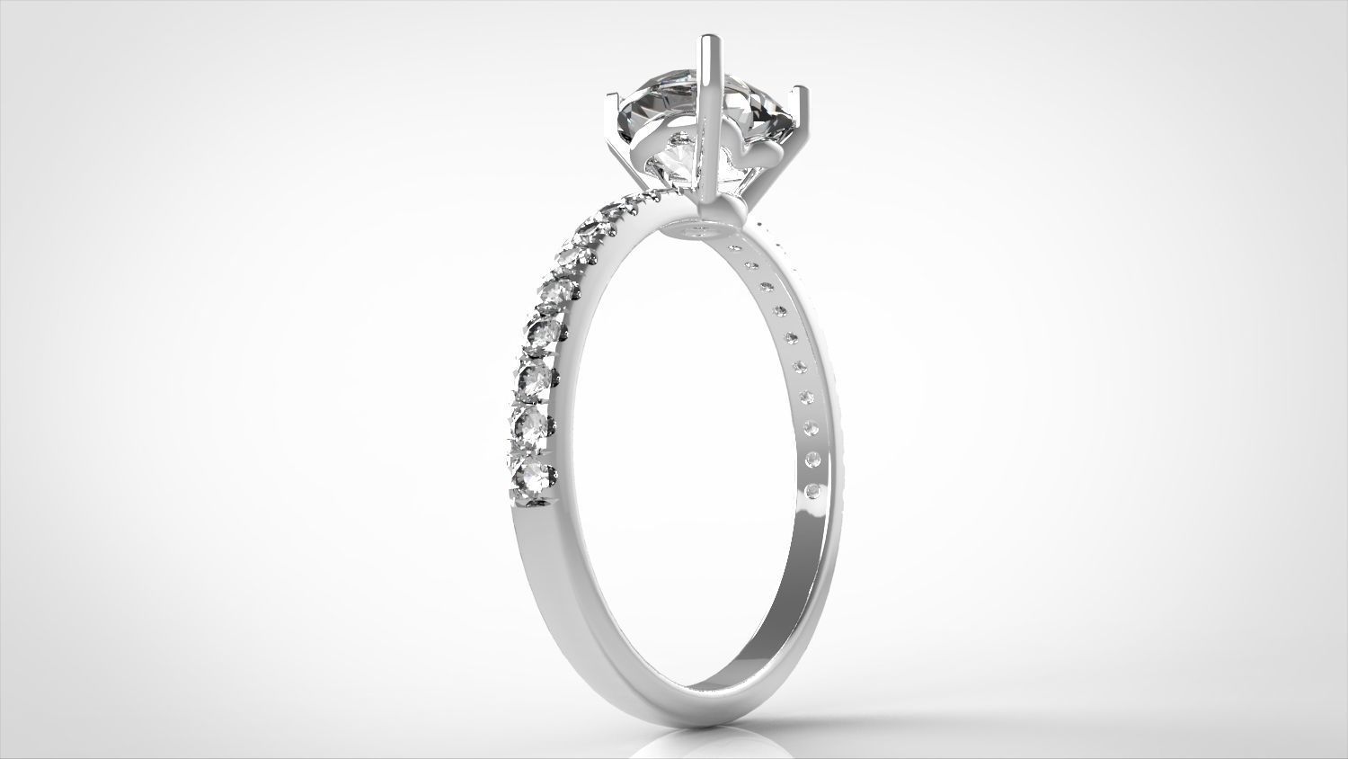 Heart stone ring 3D print model_2