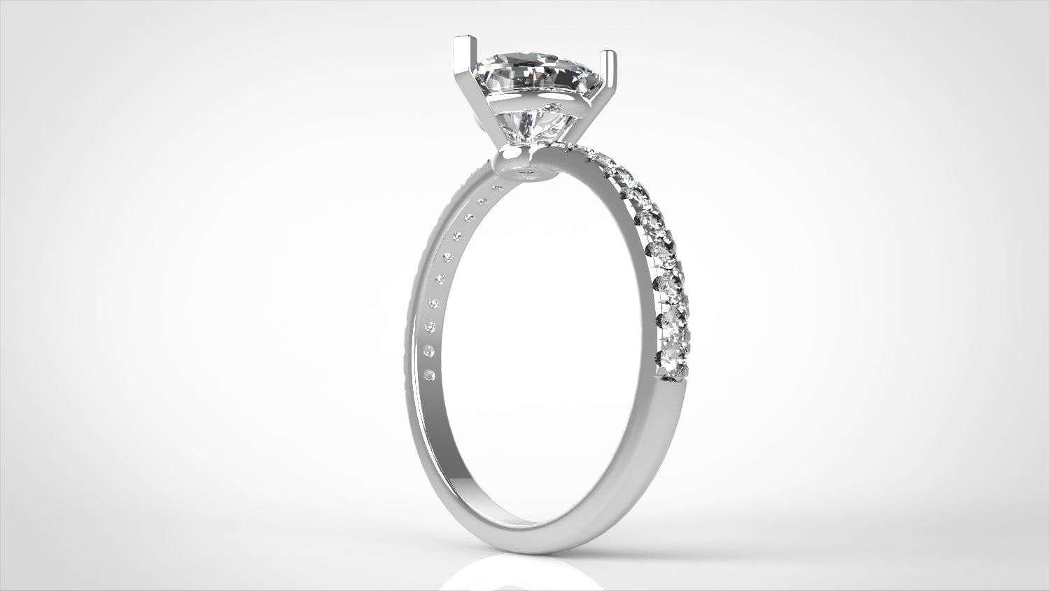 Heart stone ring 3D print model_4