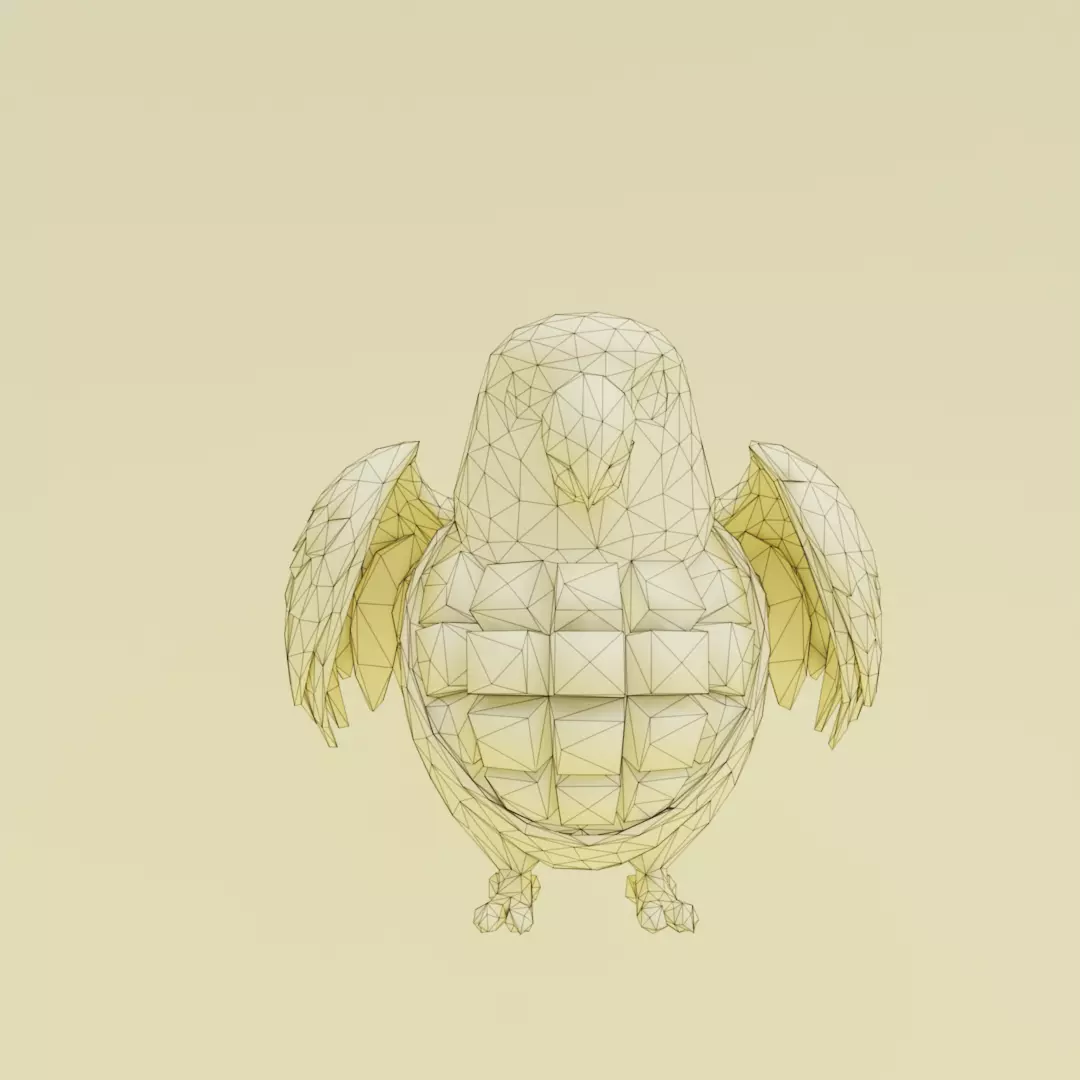 Mangolini Parrocini Italian brainrot Low Poly Character Low-poly 3D model_12