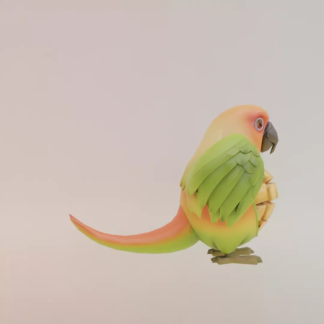 Mangolini Parrocini Italian brainrot Low Poly Character Low-poly 3D model_9