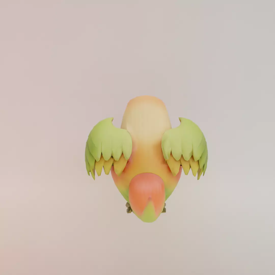 Mangolini Parrocini Italian brainrot Low Poly Character Low-poly 3D model_6