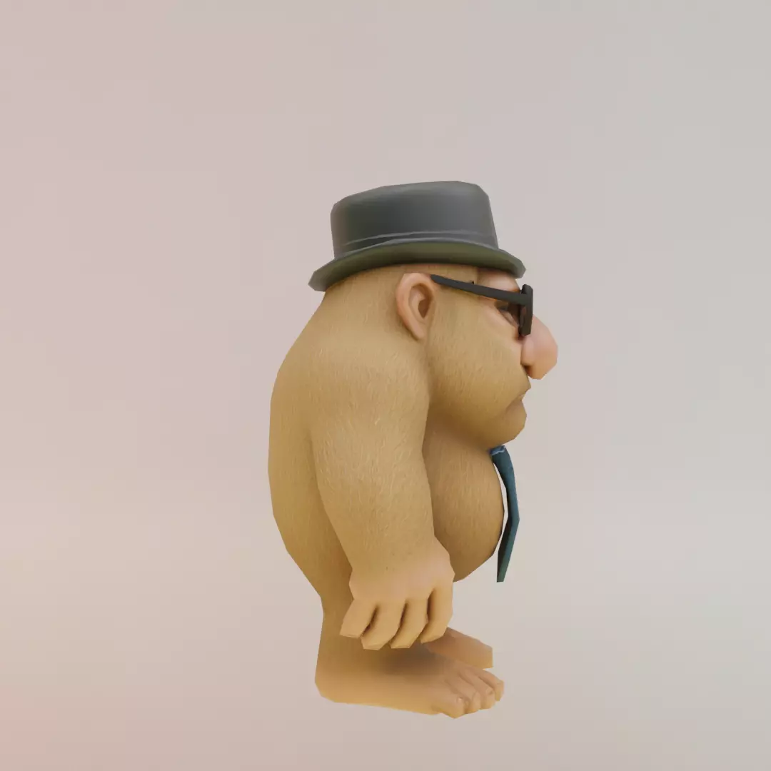 Matteooooooooooooo Italian brainrot Low Poly Character Low-poly 3D model_9