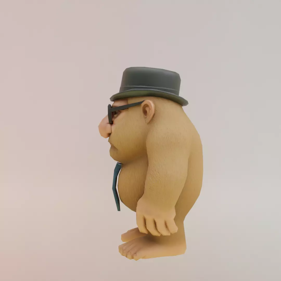 Matteooooooooooooo Italian brainrot Low Poly Character Low-poly 3D model_3