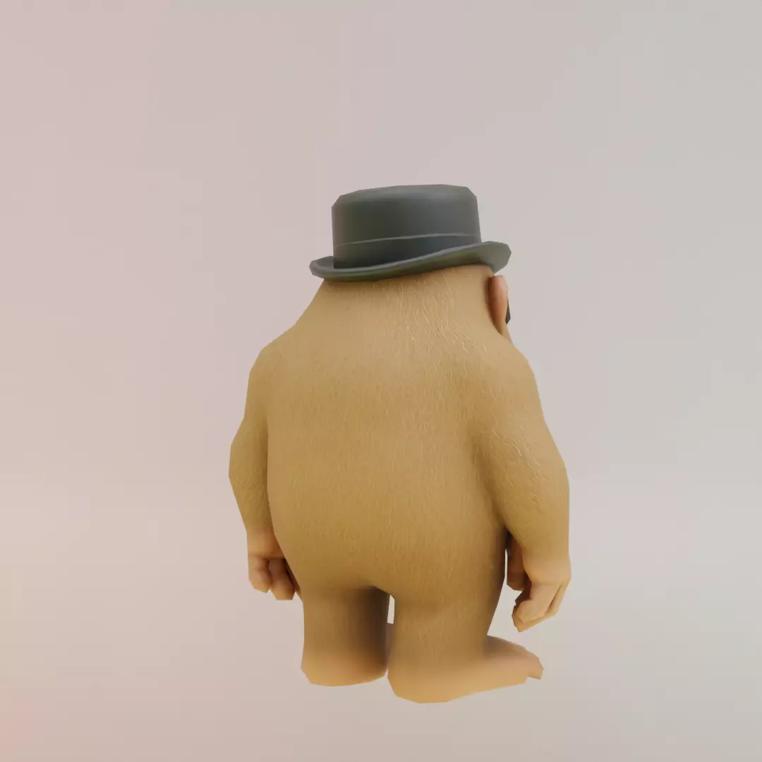 Matteooooooooooooo Italian brainrot Low Poly Character Low-poly 3D model_7