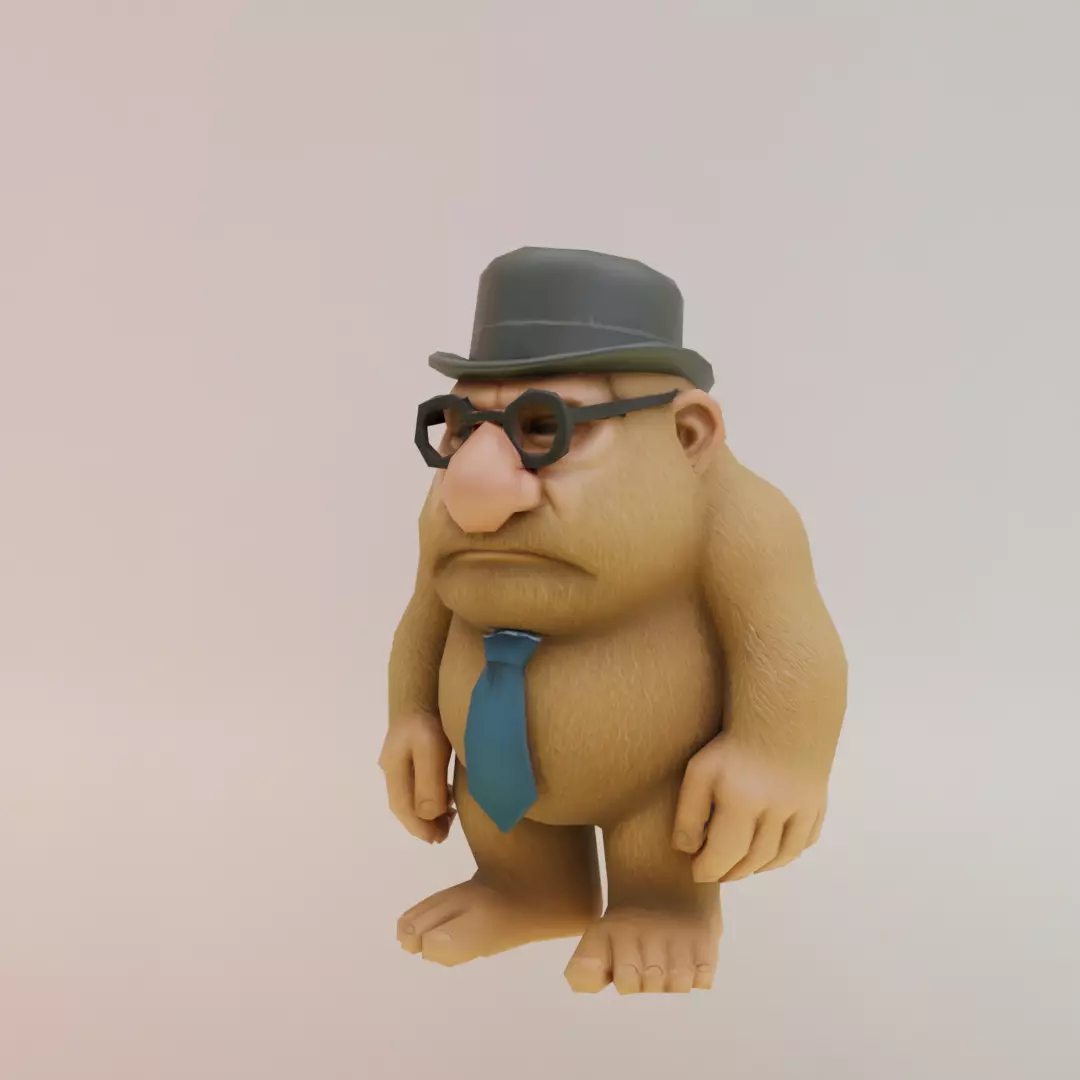 Matteooooooooooooo Italian brainrot Low Poly Character Low-poly 3D model_1