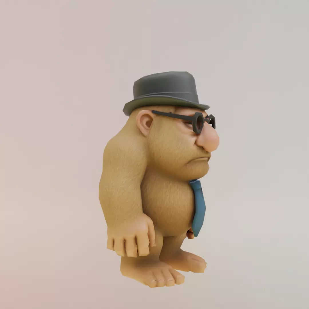 Matteooooooooooooo Italian brainrot Low Poly Character Low-poly 3D model_10