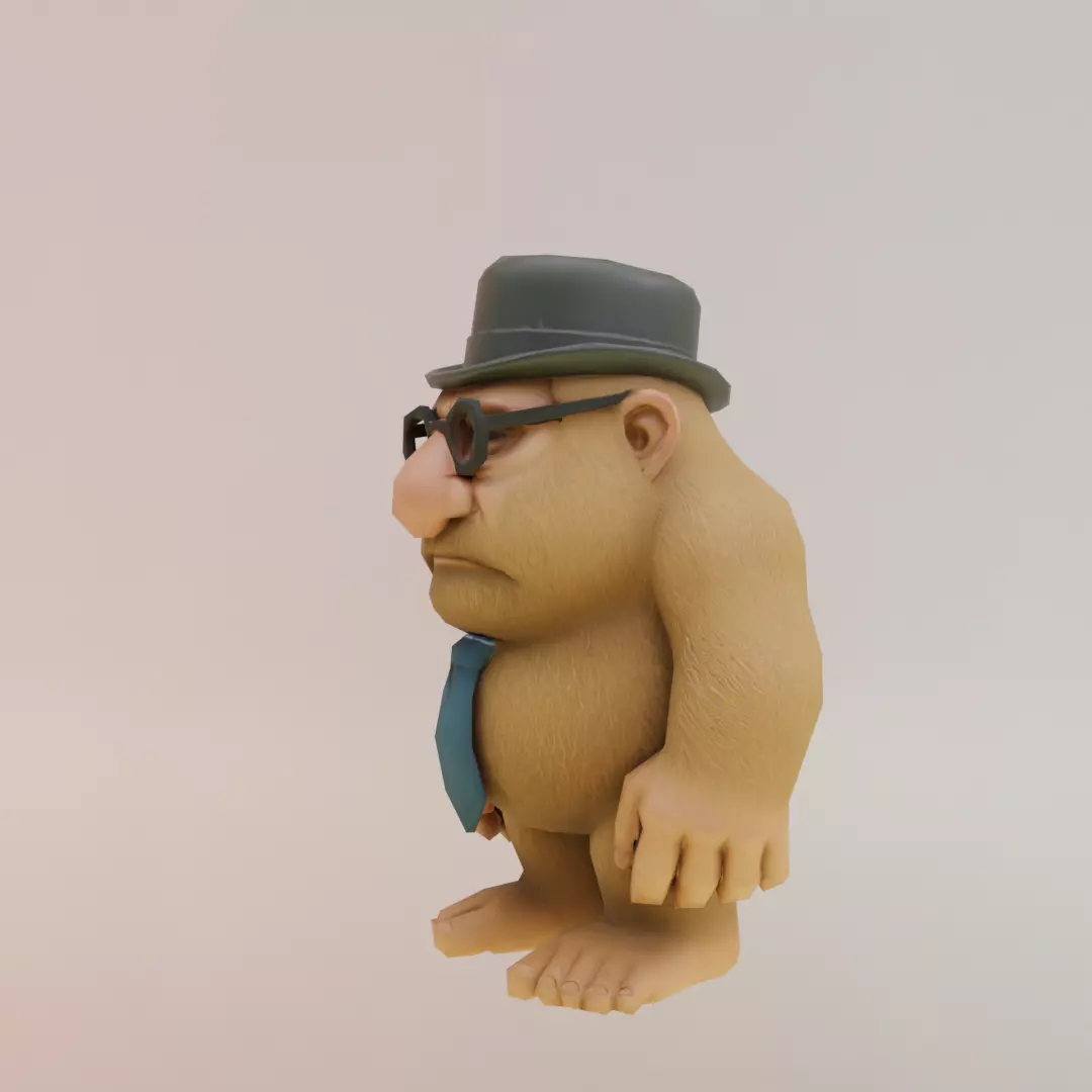 Matteooooooooooooo Italian brainrot Low Poly Character Low-poly 3D model_2