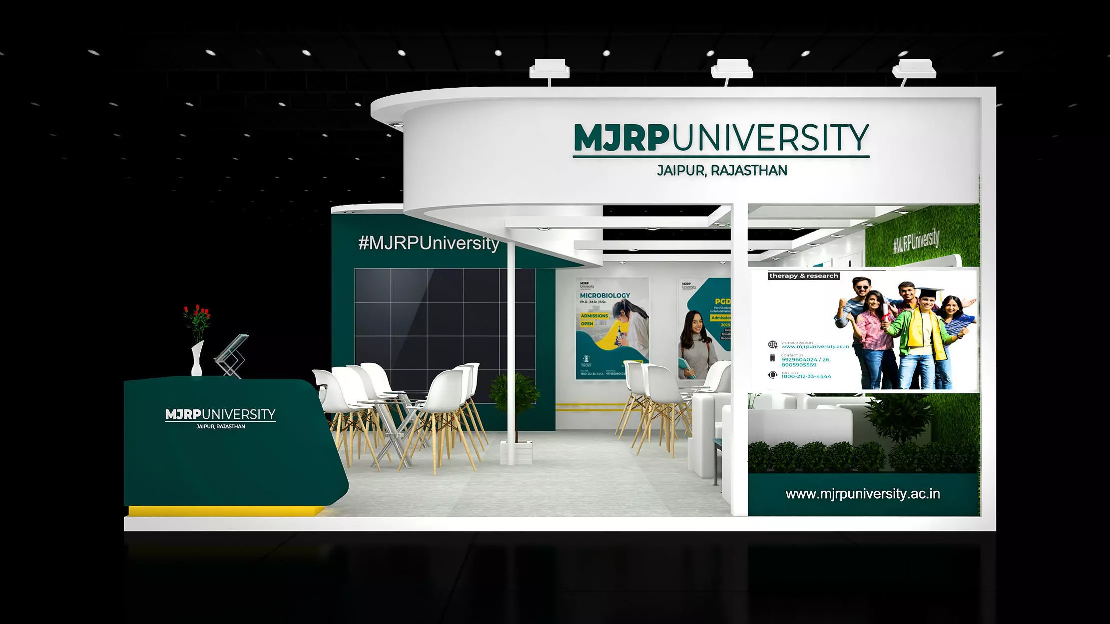 10mtr x 9mtr expo stall 2side open Exhibition Stand Design  Low-poly 3D model_2