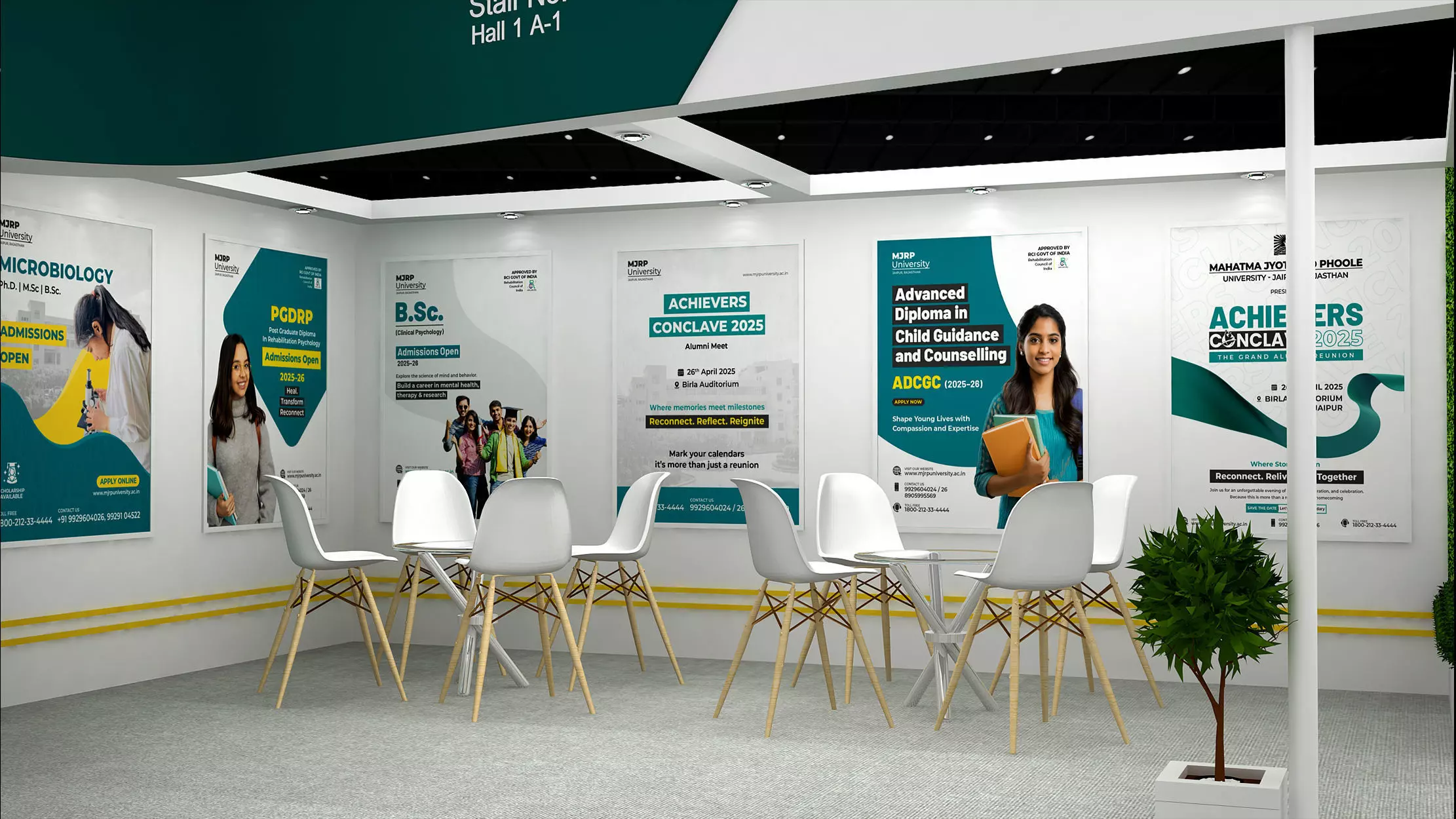 10mtr x 9mtr expo stall 2side open Exhibition Stand Design  Low-poly 3D model_5