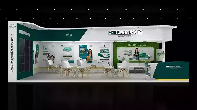 10mtr x 9mtr expo stall 2side open Exhibition Stand Design  Low-poly 3D model