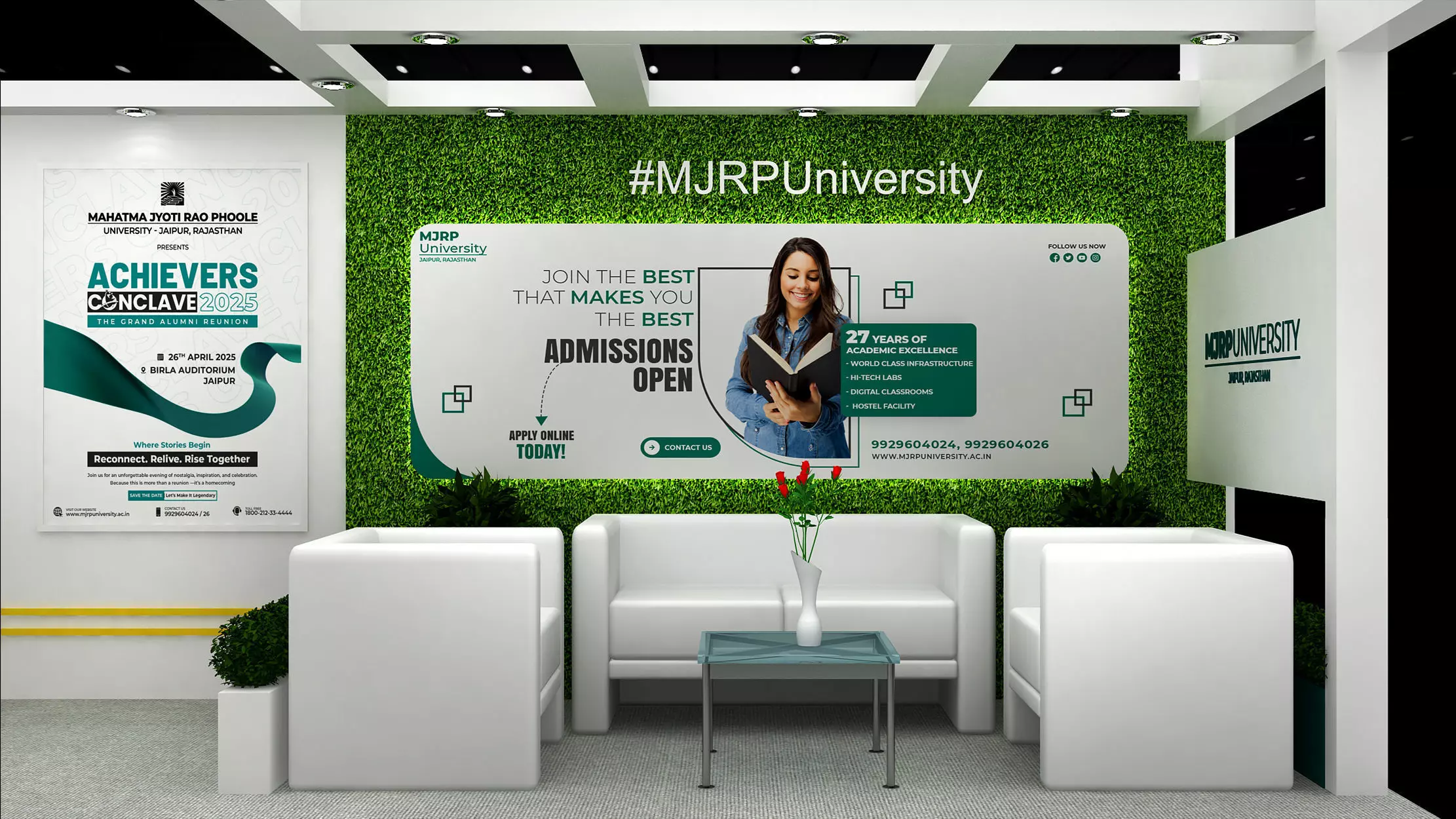 10mtr x 9mtr expo stall 2side open Exhibition Stand Design  Low-poly 3D model_4