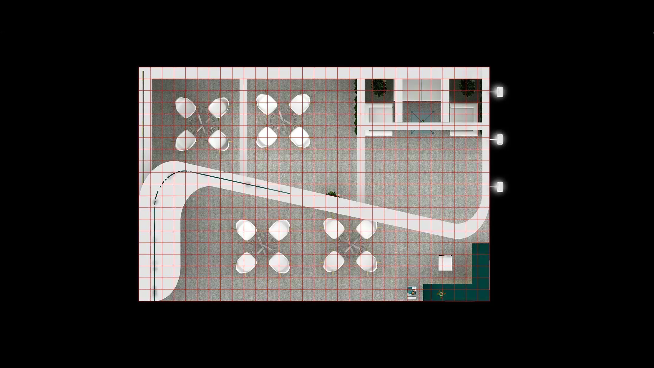10mtr x 9mtr expo stall 2side open Exhibition Stand Design  Low-poly 3D model_8