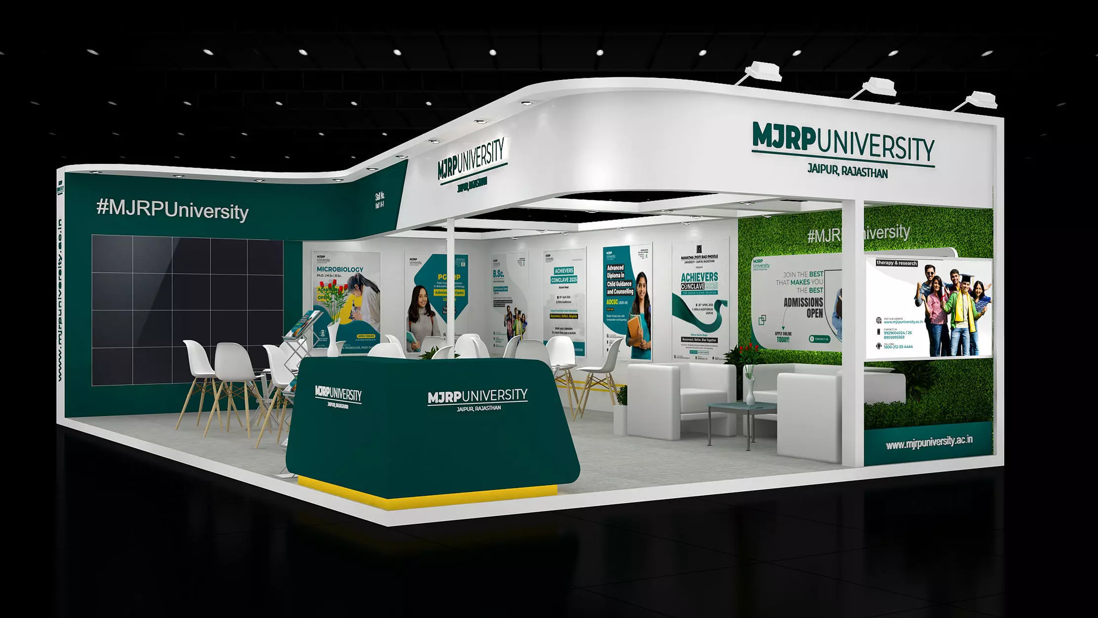 10mtr x 9mtr expo stall 2side open Exhibition Stand Design  Low-poly 3D model_1