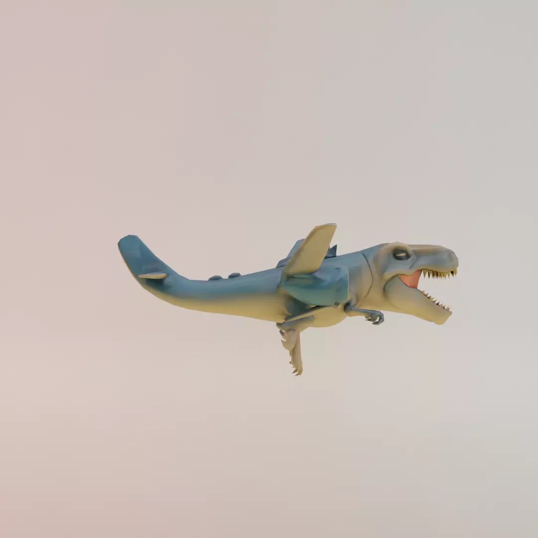 Nuclearo Dinossauro Italian brainrot Low Poly Character Low-poly 3D model_9